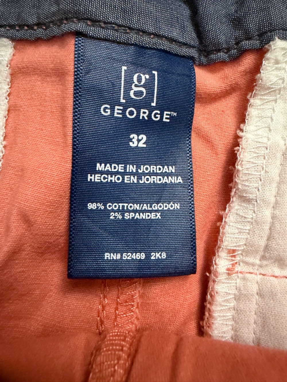 George Men's Chino Shorts Trio - Teal, Lavender, Coral [2 WITH MISSING BUTTONS] - Picture 10 of 15